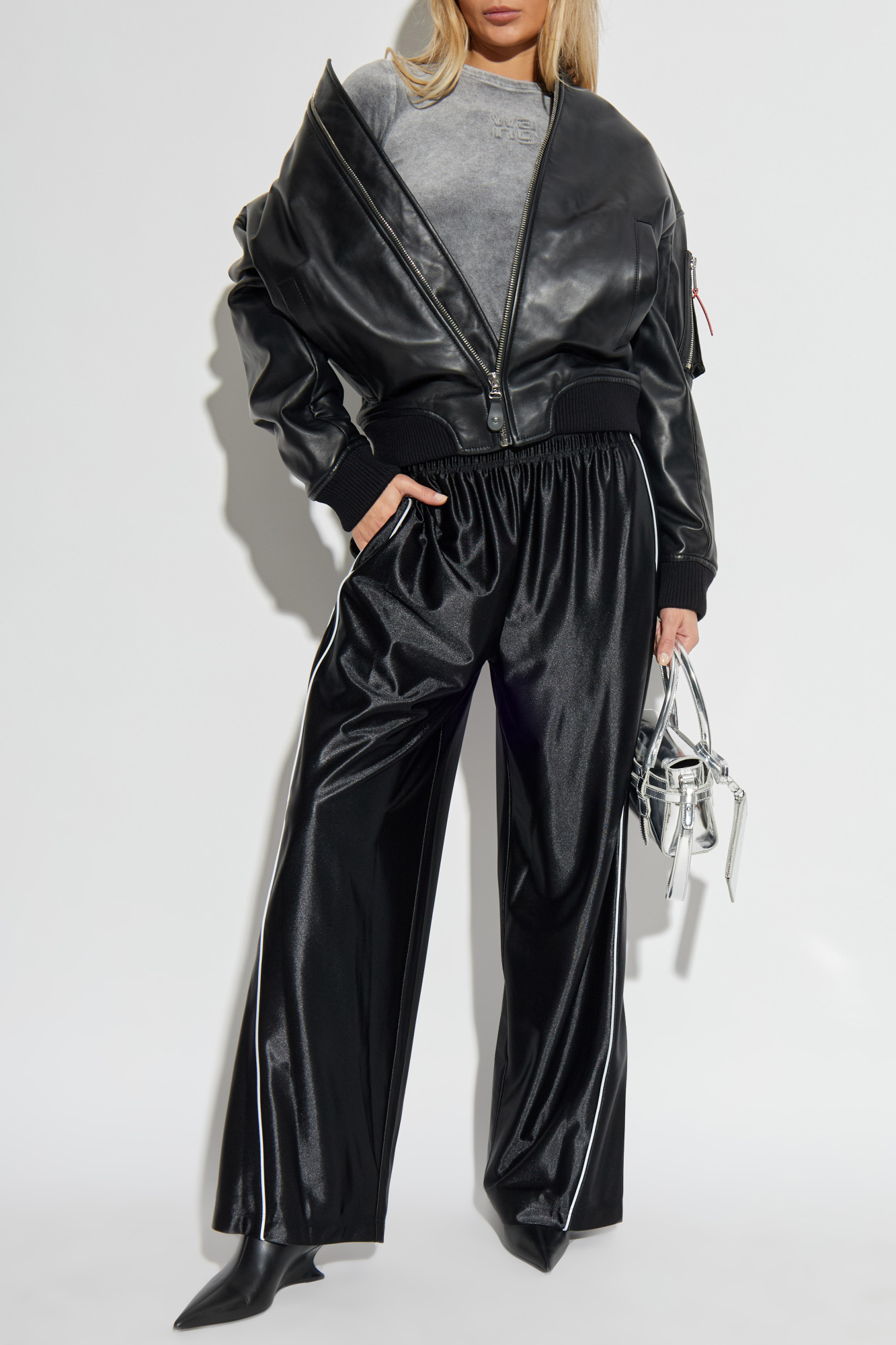 bodywear by alexanderwang リブ編みクロップドトップス ALEXANDER WANG ストレッチニット クロップドトップス